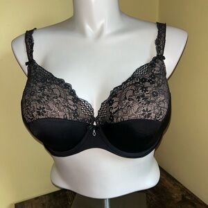 Curvy Couture BLACK Tulip Lace
Push-Up Bra, 42DD